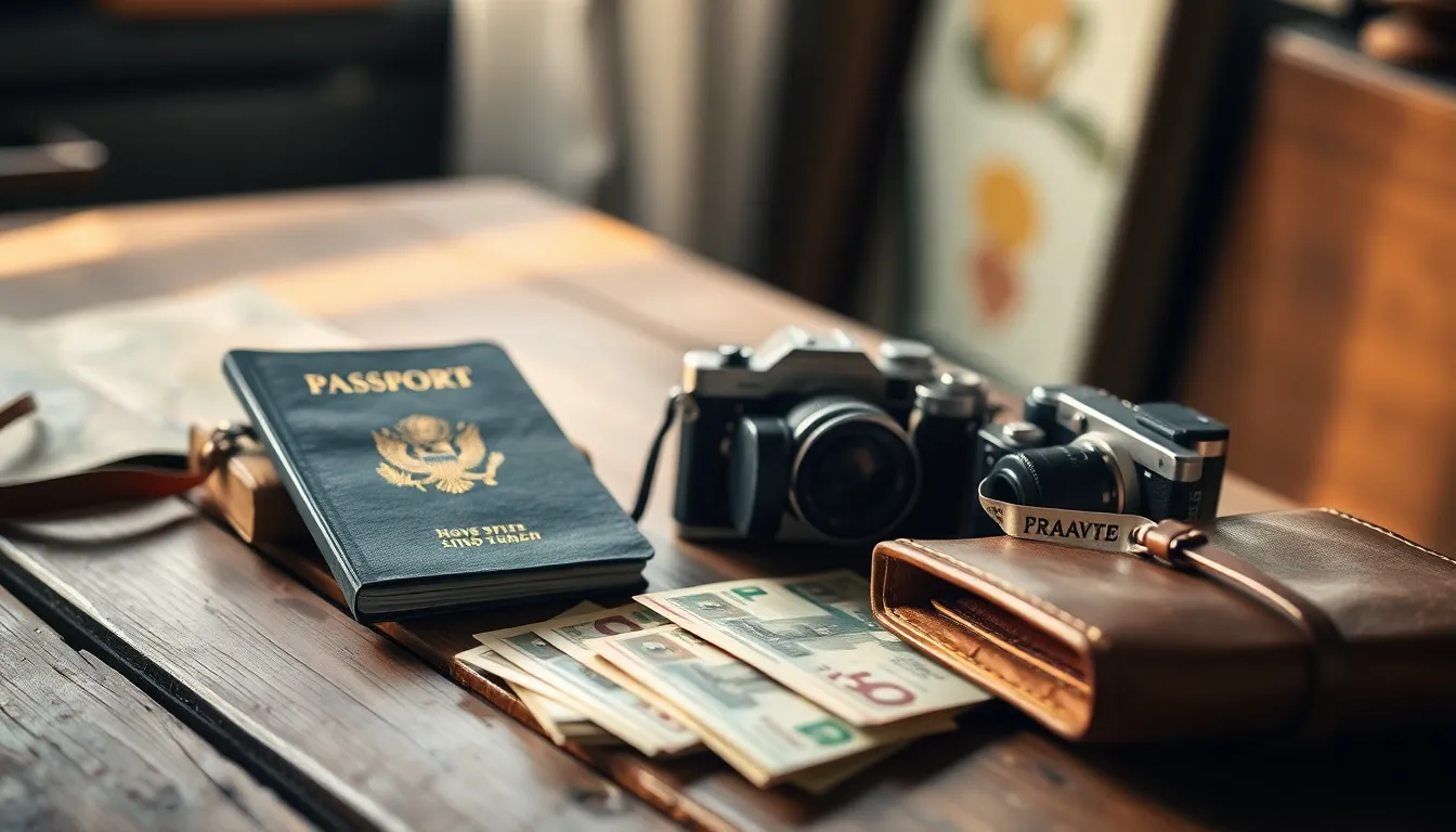 여행 가방과 세계 지도 이미지